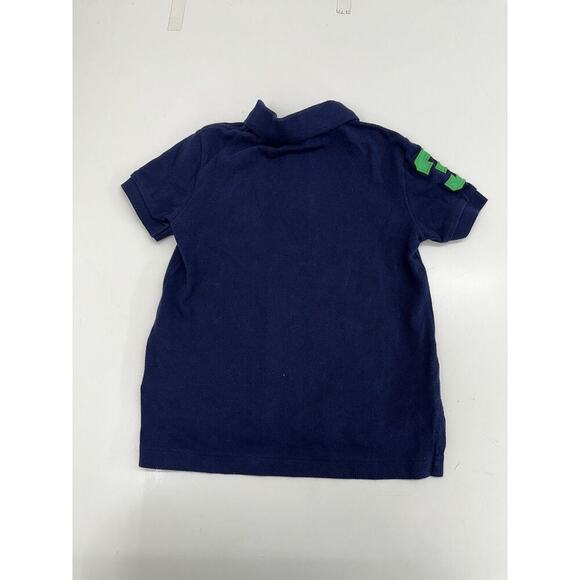 Polo Ralph Lauren Boys Polo Size 3/3T Blue Short Sleeve Navy Yellow USA Pony VTG - Picture 5 of 9